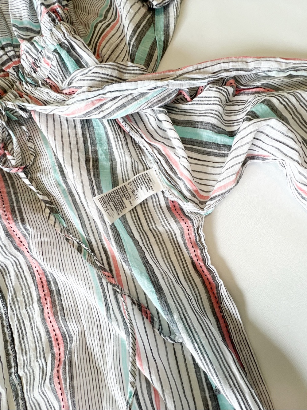 Prana Striped V-Neck Swim Gauze Coverup Caftan - Picture 9 of 9